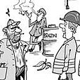 Cartoon: Arbeitssicherheit in kleinen Betrieben
